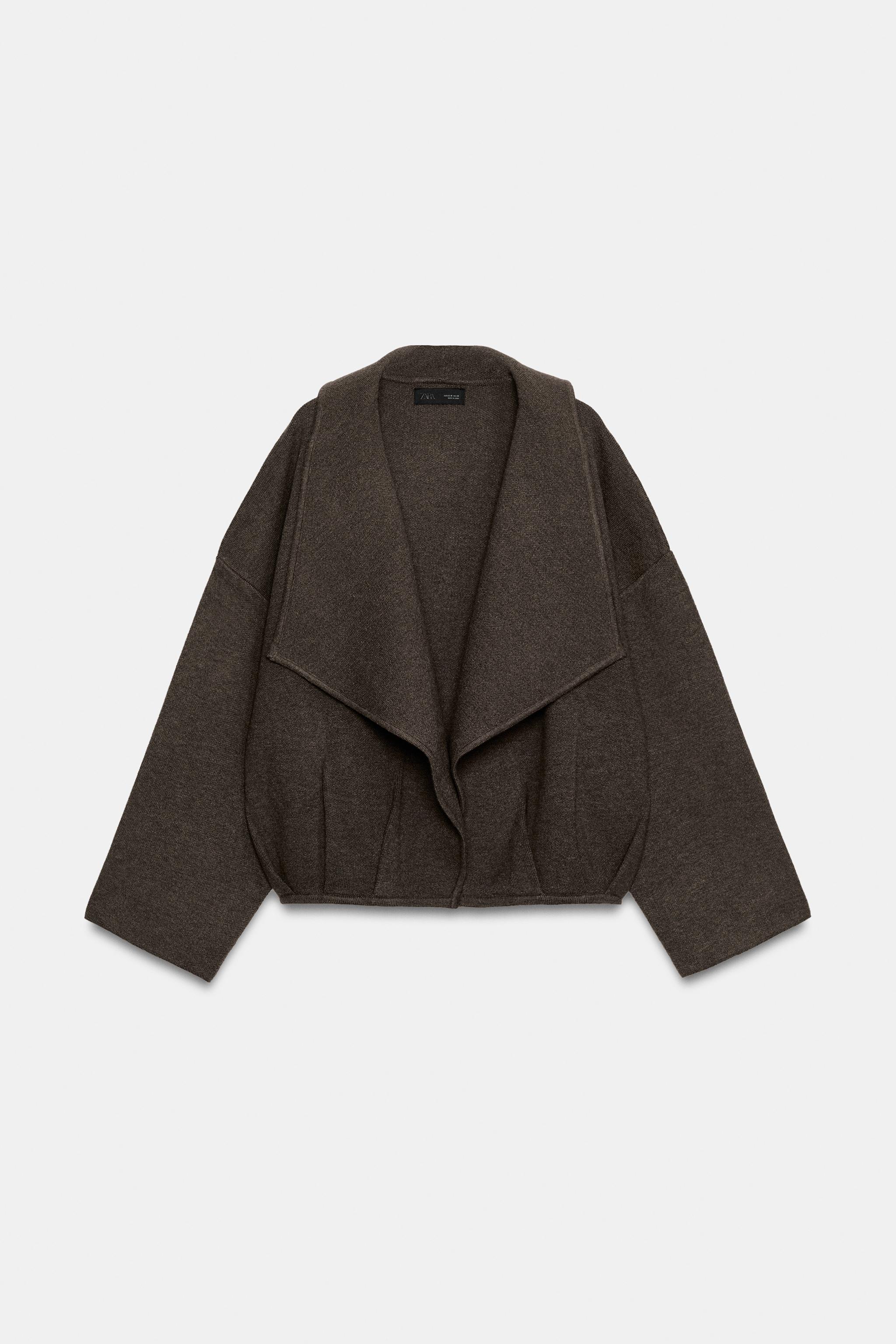 OPEN-FRONT KNIT JACKET